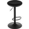 WOLTU Sgabello da Bar, Sedia Alta da Bar Regolabile in Altezza, Sgabello per Isola Cucina Girevole, con Poggiapiedi, Sgabello Imbottito in Maglia Elastica, Nero, BH414sz-1