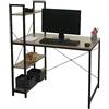 Mendler Scrivania pc Laptop tavolino Ripiani Regolabili HWC-K81 120x100x60cm Ferro MDF Grigio Marrone