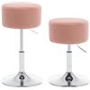 WOLTU Set di 2 Sgabelli Bassi da Bar, Sgabello Regolabile in Altezza, Sedia da Trucco, Sgabello Girevole con Sedile in Velluto a Coste, Base in Metallo, per Salone, Massaggi, Rosa, BH409rs-2