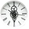 VoltShine Orologio da parete bianco e nero 46 x 46 x 7 cm con ingranaggi in movimento ideale per decorare e dare stile a qualsiasi stanza.