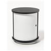 Westwing Collection Comodino con anta scorrevole Svea - Nero, Bianco