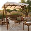 MIlani Home ADAMAS - dondolo da giardino in legno massiccio di acacia 3 posti