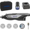 Dremel 8250 Multifunzione Rotativo Senza Fili 12V Brushless Velocità Variabile 5.000-30.000 giri/min con Borsa per Attrezzi, 5 Accessori, Batteria 2.0Ah per Smerigliatura, Foratura, Fresatura