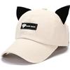 XYIYI Cappello retrò da pilota, orecchie di gatto, berretto, occhiali da sole, cappello da baseball, hip hop, maschera per uomo e donna, bianco, Taglia unica