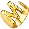 GOLDCHIC JEWELRY Anelli Iniziali in Oro Audace m per Le Donne, Anello Aperto con Lettere Spesse Anelli di Dichiarazione Regolabili per Feste