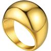 GOLDCHIC JEWELRY Anello Grosso 16mm Anelli Oro Grossi Per Uomo, Anello In Acciaio Inossidabile Anello Uomo Oro Regali Taglia 24,75