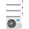 Midea Climatizzatore Condizionatore Midea Breezeless-E Wifi R32 Trial Split 12000 + 12000 + 12000 BTU con U.E. M3OA-27HFN8-Q INVERTER Classe A++/A+