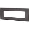 Aigostar Placca 7 moduli 506 in plastica nera compatibile anche con BTicino Livinglight