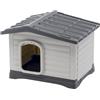 Ferplast Cuccia Cane DOGVILLA 60 SE, Cuccia Cane Esterno, Cuccia per Cani, Fondo Drenante, Base Isolante, Tetto removibile, Griglia di Aerazione, Plastica Riciclata, 58 x 48 x h 44 cm