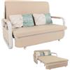 Mendler Divano Letto HWC-M83, sofà, Funzione Letto Box Superficie sdraiata, 130x185cm - Stoffa/Tessuto Beige