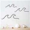 Qmetalart Decorazione da parete a onda in filo di metallo nero arte da parete oceano costiera mare spiaggia immagini surf vivaio a tema appeso per casa soggiorno Sum-mer decorazione mare per camera da