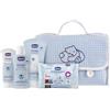 Chicco Beauty Baby Cosmetic Set per la Nascita con Pasta Cambio, Detergenti Natural Sensation e Salviette - Azzurro