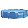 Intex Piscina Fuori Terra Metal Frame Rotonda con Pompa Filtro Acciaio e PVC Blu 366x76 cm 2006 L-h