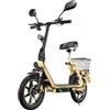 TWOFISH M5 Elite-E Scooter elettrico pieghevole certificato CEE con sedile e cestino posteriore, motore 500W - Giallo