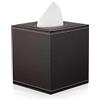 KINGFOM Cubo Porta fazzoletti in Pelle (Marrone)