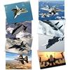 Artery8 Military SR-71 Blackbird F-15 Eagle F-16 Falcon F-18 Hornet F-22 Raptor Fighters Navy Wall Art Poster Pack of 8 Militare Aquila Combattente Marina Militare Parete Manifesto