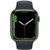 Apple Watch Series 7 Alluminio 45 mm (2021) | GPS + Cellular | verde | Cinturino Sport Mezzanotte