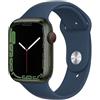 Apple Watch Series 7 Alluminio 45 mm (2021) | GPS + Cellular | verde | Cinturino Sport Blu abisso