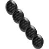 Vent Systems 5 registri d'aria da 60 mm, colore nero, griglia di ventilazione attraverso la porta, con griglia di protezione dagli insetti, griglia di ventilazione rotonda per interni, bagno, armadio
