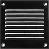 Vent Systems 100 x 100 mm (dimensioni complessive) - Griglia di ritorno dell'aria in metallo nera con schermo a rete integrata per ventilazione HVAC per il miglioramento della casa, scarico e