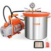 VEVOR Pompa Vuoto Condizionatori Pompe Sottovuoto Kit Pompa per Vuoto Monostadio Velocità 1440 giri/min Capienza dell'Olio 250mL Kit di Pompa Vuoto