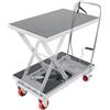 VEVOR Carrello elevatore idraulico, capacità 500 libbre, altezza di sollevamento 28,5", Tavolo elevatore manuale a forbice singola con 4 ruote e cuscinetto antiscivolo, Carrello idraulico a forbice pe