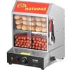 VEVOR Macchine per Hot Dog a Vapore 27L, Macchina per Hot Dog a Vapore da 2 Ripiani, Controllo Temperatura 30℃~85℃, Macchina Scaldatrice Panini Elettrico con Porte Scorrevoli in Vetro da Bar Pizzeria