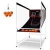 VEVOR Gioco Arcade di Pallacanestro Pieghevole, 5 Palloni 8 Modalità 2 Persone, Sport Domestico, Tabellone Segnapunti Elettronico LCD e Pompa di Gonfiaggio, Gioco per Bambini, Adulti, Bianco Nero