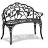 VEVOR Panchina da Esterno da 57 x 98,7 x 79 cm Panchina da Giardino in Metallo per Esterni, Capacità di Carico di 218 kg Panchina da Giardino con Schienale, Braccioli, per Parco, Cortile, Portico