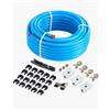 VEVOR Kit di Tubi per Compressore d'Aria 30,48 m x 19,05 mm Sistema di Tubazioni per Aria Compressa, a Prova di Perdite, Resistente alla Pressione, Kit di Tubi per Linee di Aria Compressa per Garage