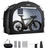 VEVOR Spaziosa Tenda per Riporre le Bici all'Aperto con Finestra Ventilata, Tenda Impermeabile Arco Superiore con Fibra di Vetro e Doppie Cerniere Nero da 3 a 4 Bici 2030 x 1220 x 1690 mm