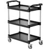 VEVOR Carrello Portavivande, Capacità di Carico 136 kg Carrello per Servizi Alimentari in Plastica a 3 Livelli da 620 x 410 mm con Ruote Girevoli 360° per Magazzino, Ufficio, Casa, Ristorante, Cucina