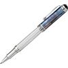 Xezo Maestro Penna Roller, punta fine. Argento massiccio 925 con madreperla nera. Parti placcate in platino. Realizzata a mano, edizione limitata, serializzata