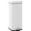 HOMCOM Bidone della spazzatura da cucina 30L con coperchio a chiusura morbida e pedale, secchio interno removibile, 28L x 35l x 63,5H cm, bianco