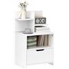 HOMCOM Comodino tavolino da notte con cassetto, nicchia e mensole di archiviazione effetto legno 45 x 35 x 73 cm bianco
