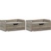 HOMCOM Set di 2 comodini da parete comodini da notte sospesi cassetto piano aspetto legno dim. 40L x 30l x 19,5A cm- grigio
