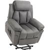 HOMCOM Poltrona Relax elettrica Poltrona releveur inclinabile con Poggiapiedi Regolabile grigio