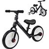 HOMCOM Bici Senza Pedali per Bambini da 2-5 Anni con Sellino Regolabile, Ruote Ausiliarie e Pedali, Nero | Aosom Italy