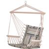 Outsunny Sedia Sospesa amaca da Viaggio Traspirante Portatile dim. 100L x 49l x 106H cm Cotone macramè Poliestere Multicolore a righe