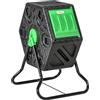 Outsunny Composteur da giardino bac composteur per giardino rotativo 360° in polipropilene 65 L 24 fori 60 x 49 x 77 cm nero
