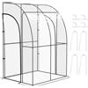 Outsunny Serra da giardino adossata con 2 porte con cerniera avvolgibili in acciao PVC transparente