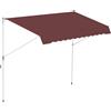 Outsunny Tendalino Manuale retrattile Auvent Telescopico senza Foratura 3L x 1,5l m Inclinazione e Altezza regolabile Installazione Veloce metallo alluminio Poliestere Anti-UV Bordeaux