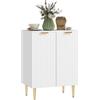 HOMCOM Buffet cucina mobile da stoccaggio con 2 ante ripiano regolabile piedi metallici rialzati 60 x 40 x 80 cm bianco