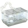 PawHut Gabbia criceto gabbia roditore con tunnel e accessori inclusi filo d'acciaio 58 x 32 x 31 cm grigio