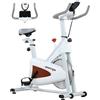 SPORTNOW Cyclette silenziosa con sella e resistenza regolabili, schermo LCD, supporto per tablet, bianco