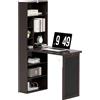 HOMCOM Scrivania Moderna Pieghevole con Libreria e Lavagna, in Legno e Metallo, 98x51x153 cm, Marrone | Aosom Italy