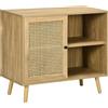 HOMCOM Credenza in rattan intrecciato effetto legno - dim. 80L x 39l x 70H cm