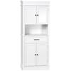 HOMCOM Credenza da cucina buffet armoire multi-rangement 2 armadi 2 porte cassetto nicchia MDF pannelli di particelle E1 bianco