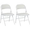 HOMCOM Set 2 Sedie Pieghevoli Imbottite in Finta Pelle PU e Metallo, 45x46x78 cm, Bianco | Aosom Italy