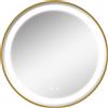 kleankin Specchio Bagno con Luce LED, Luminosità Regolabile a 3 Tonalità e Funzione Memoria, Ø60 cm, Oro | Aosom Italy